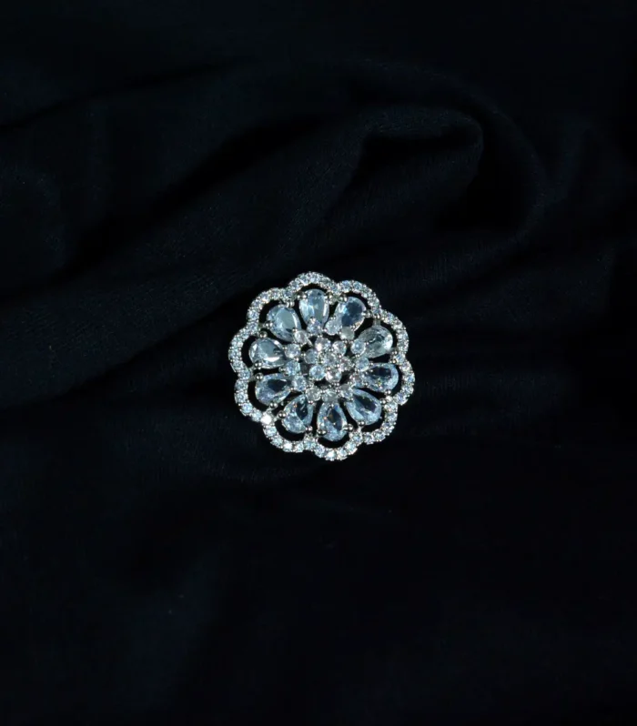 Jasmine Silver Black Background