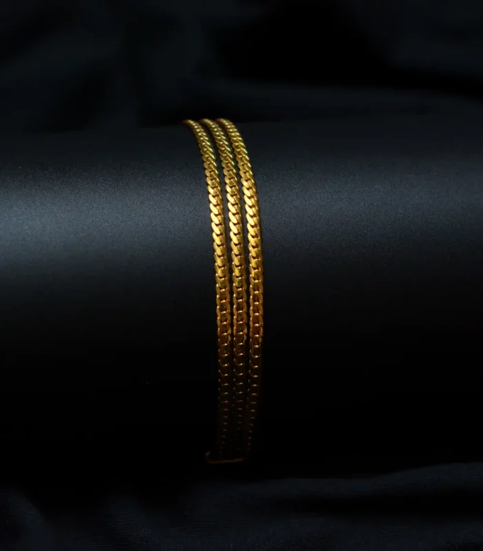 Three Braid Bracelet Black Background